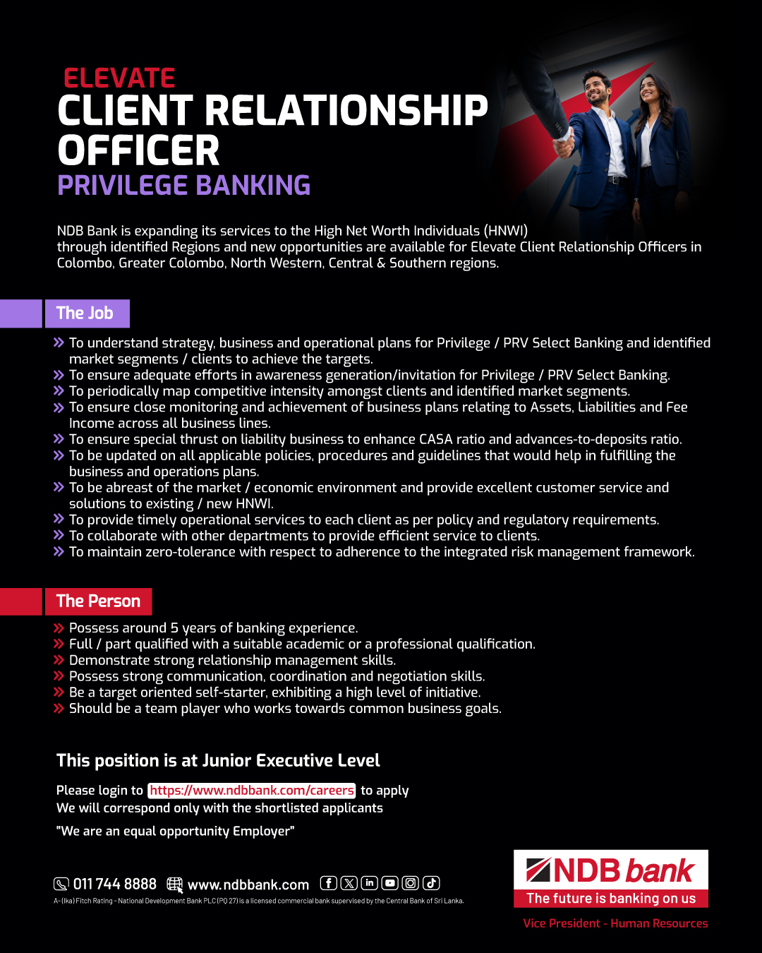 Client Relationship Officer - National Development Bank
