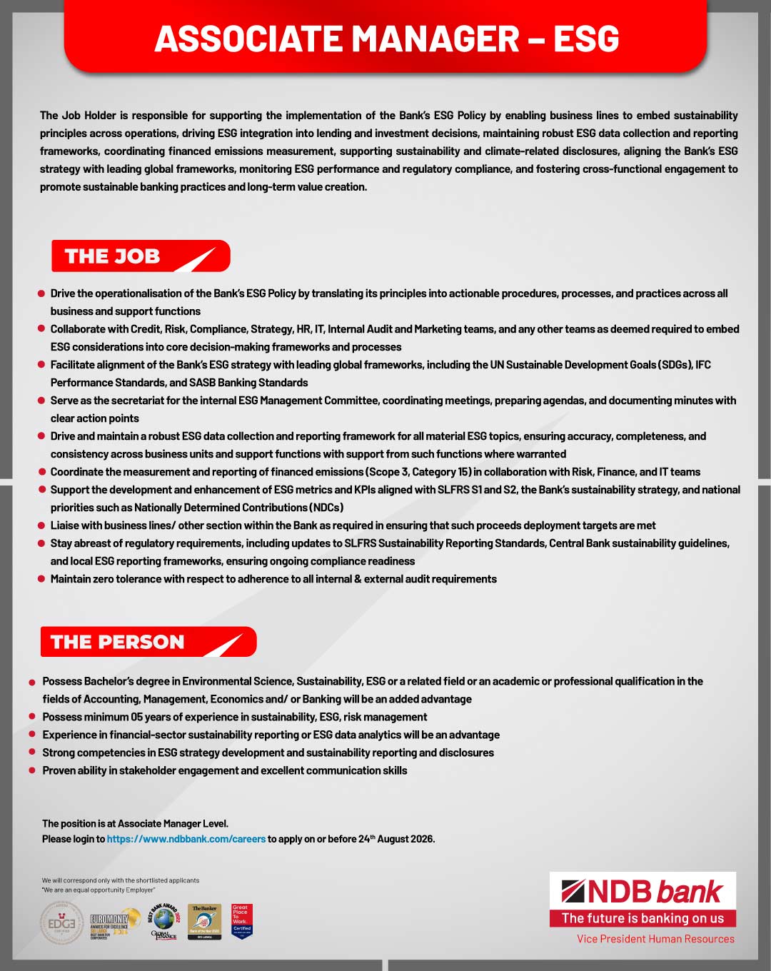 Associate Manager - National Development Bank