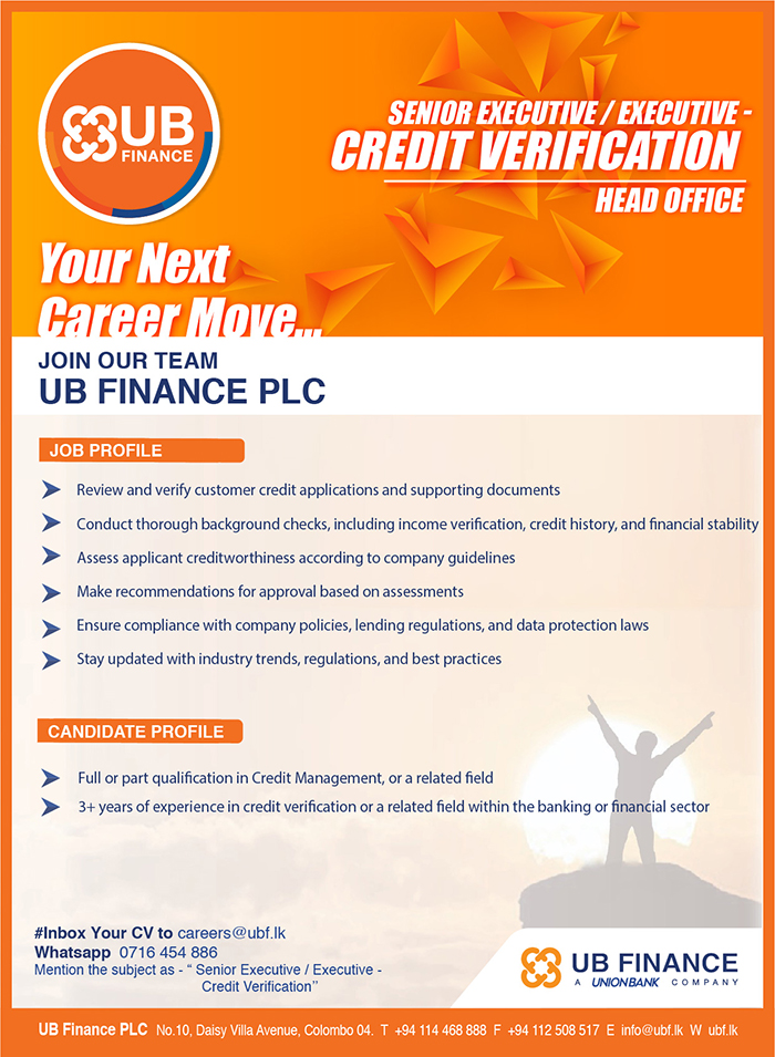 Executive, Senior Executive - UB Finance PLC