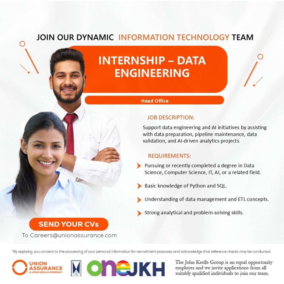 Data Engineering Internship - Union Assurance PLC