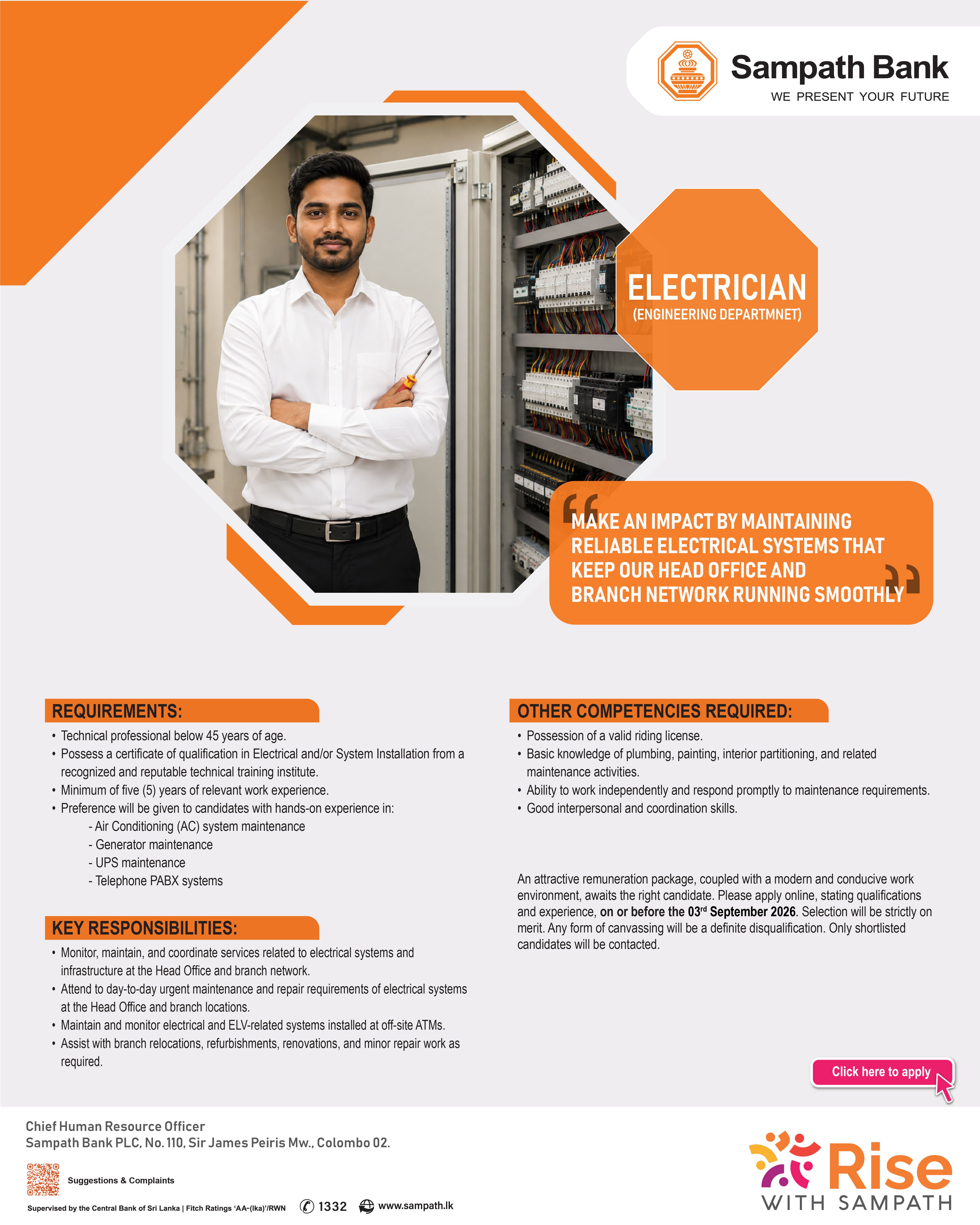 Electrician - Sampath Bank