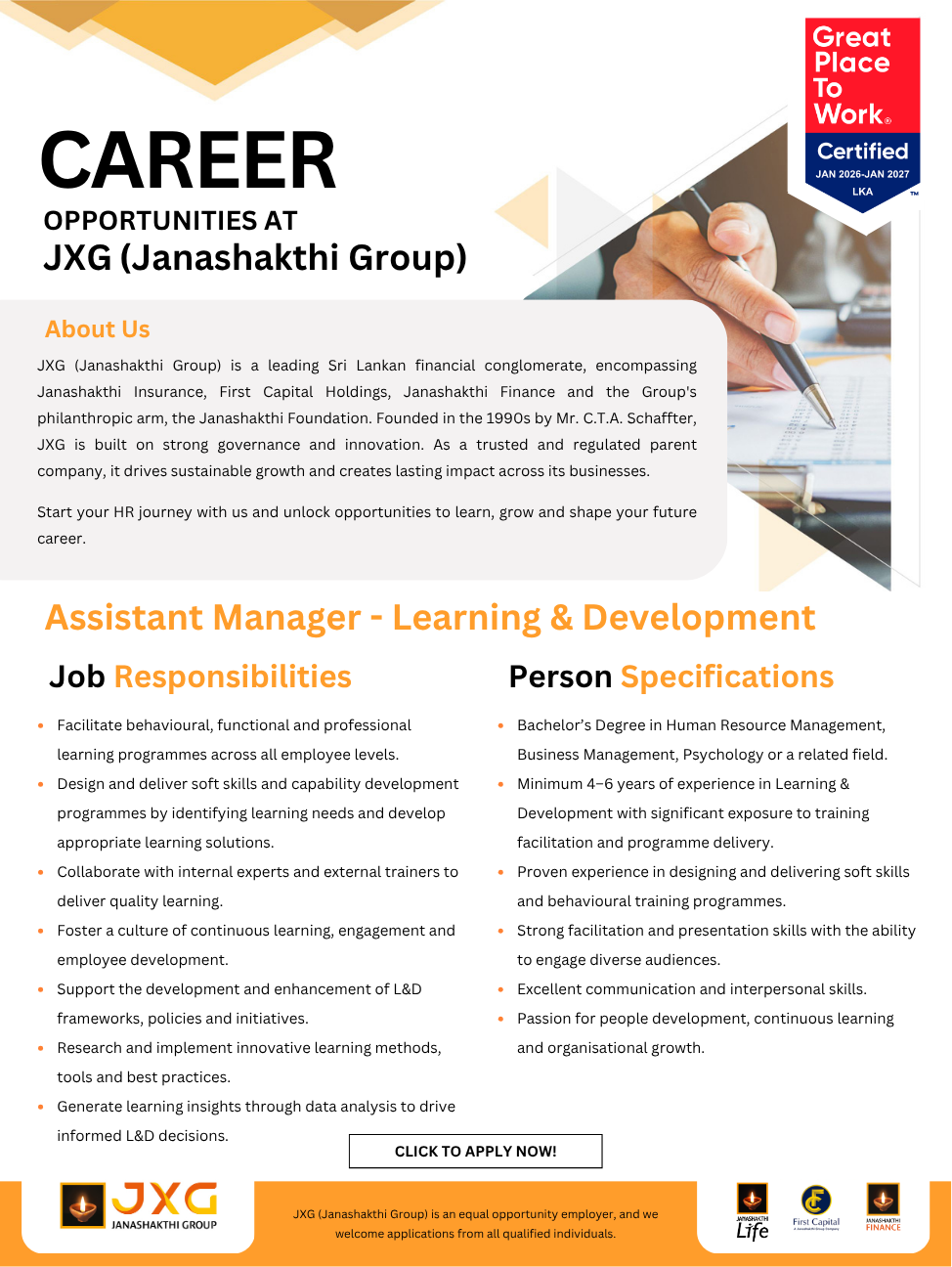 Assistant Manager - Janashakthi Group