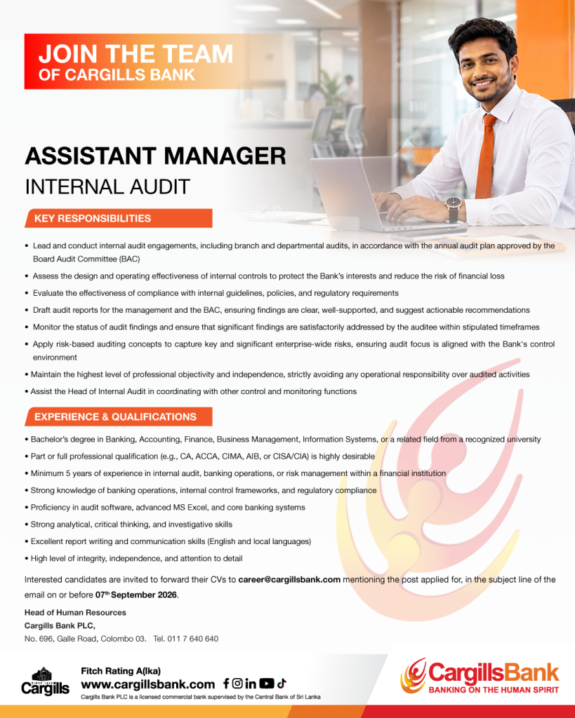 Assistant Manager - Cargills Bank