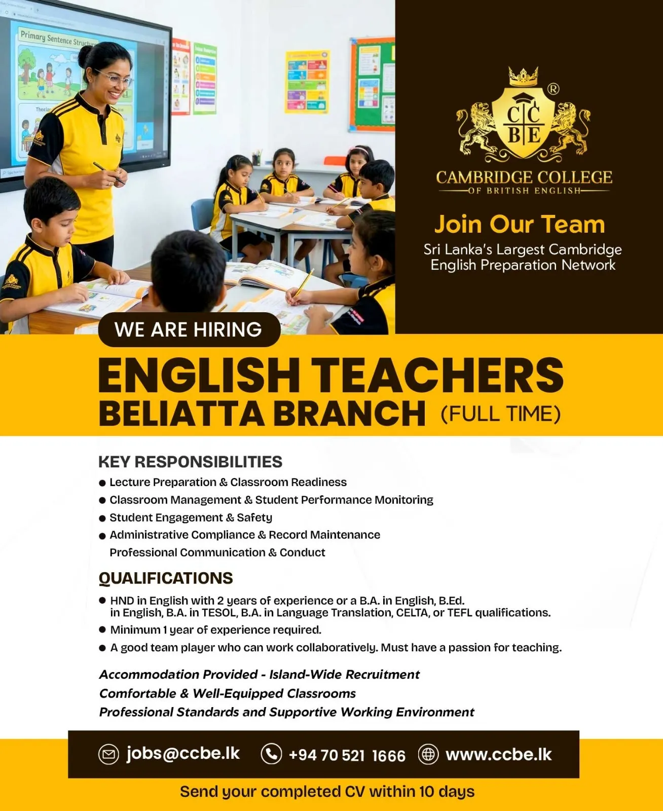 English Teacher - Cambridge College of British English