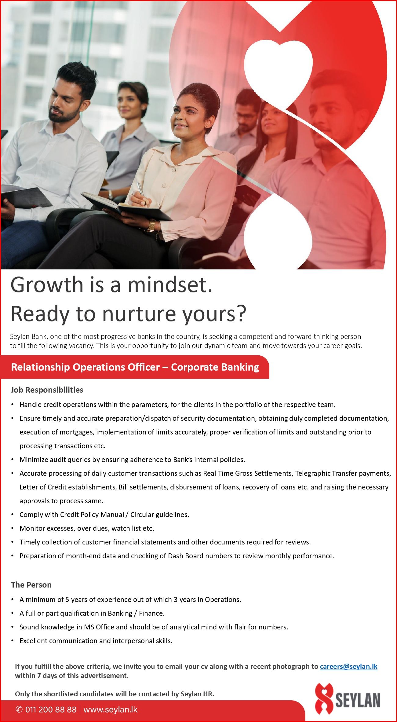 Relationship Operations Officer - Seylan Bank
