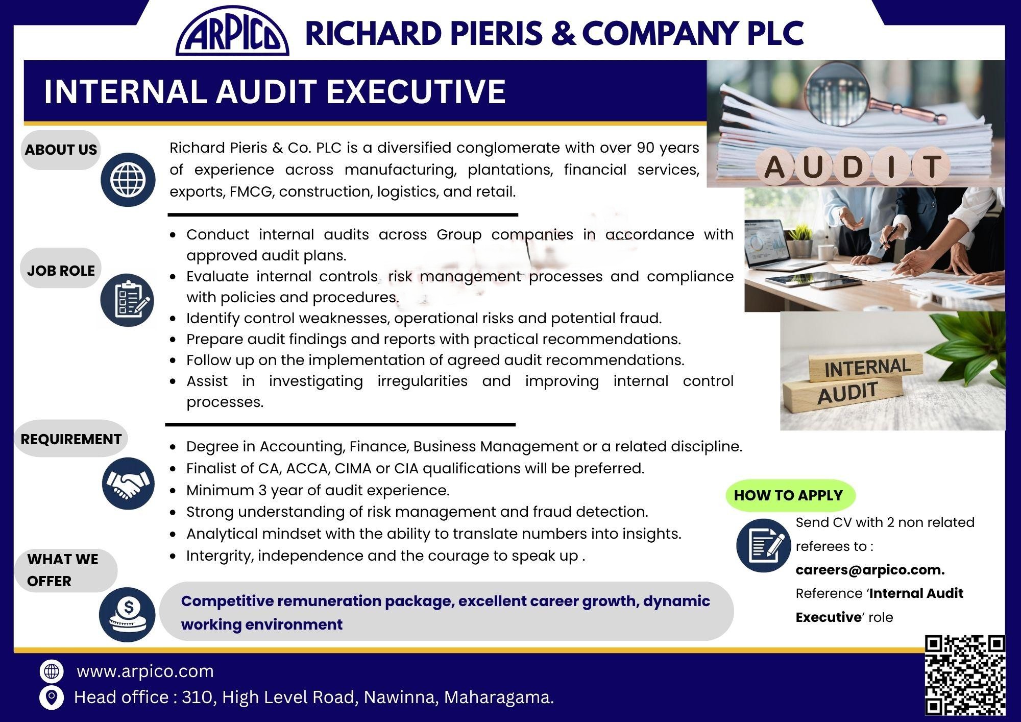 Internal Audit Executive - Richard Pieris & Company PLC
