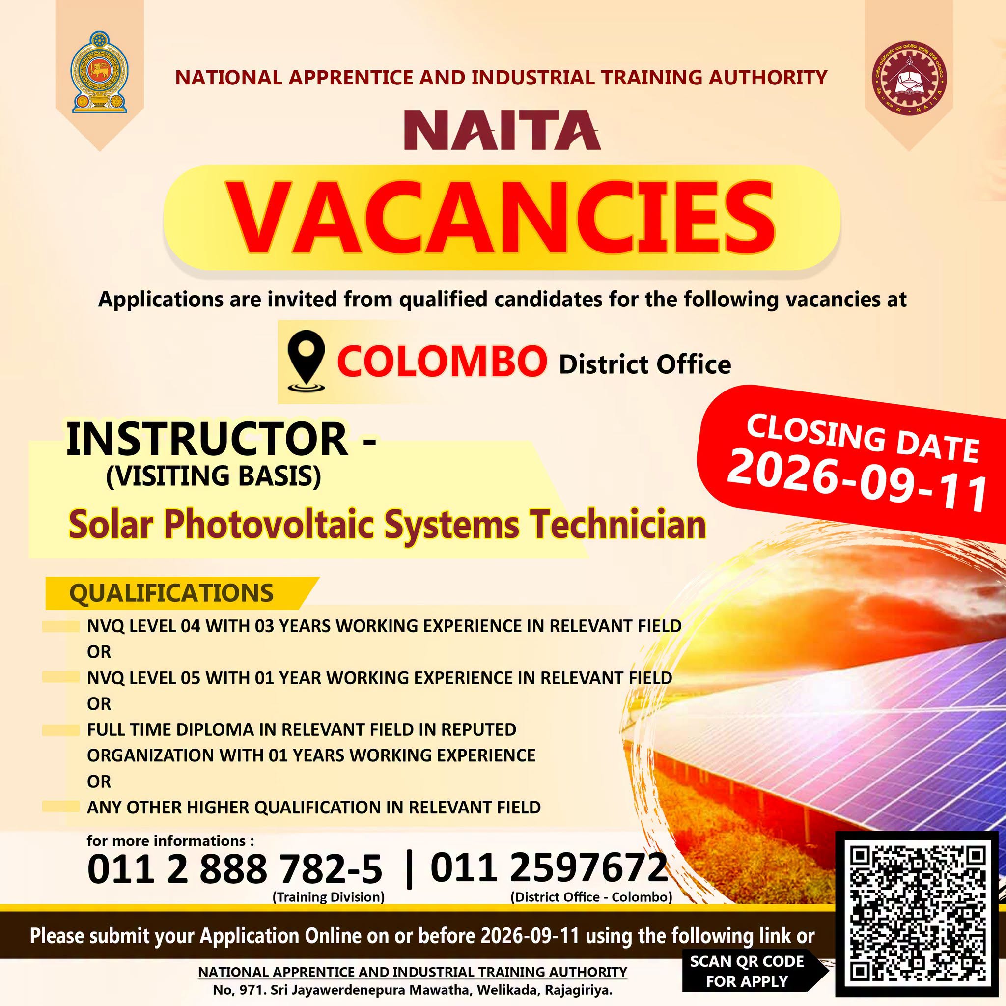 Instructor (Solar Photovoltaic Systems Technician) - National Apprentice and Industrial Training Authority