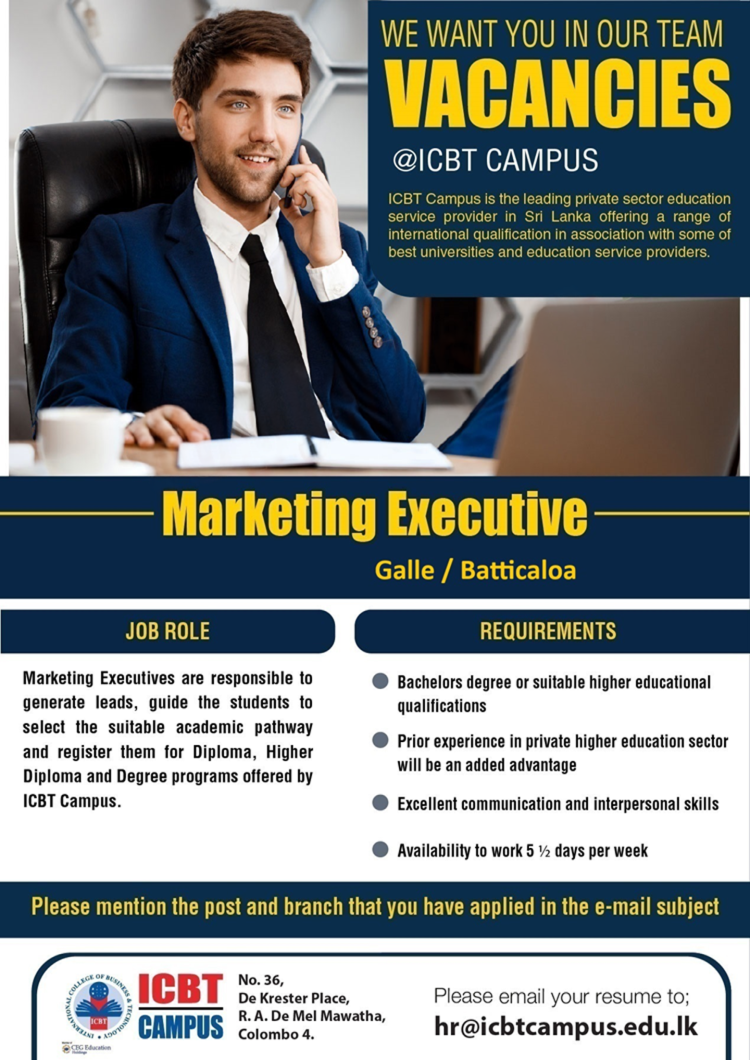 Marketing Executive - ICBT Campus