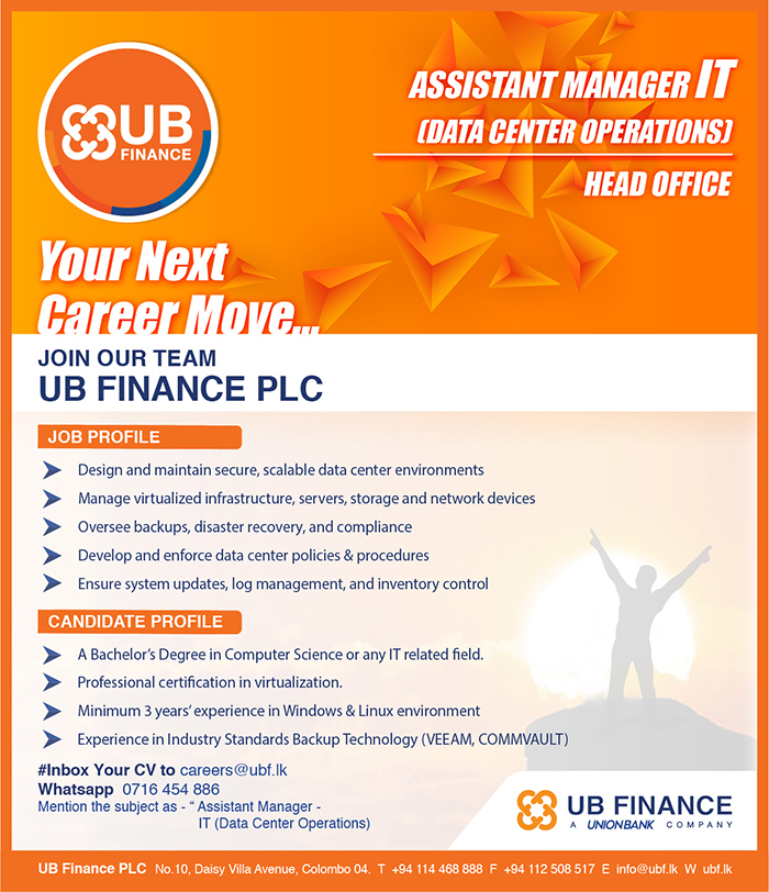 Assistant Manager - UB Finance PLC
