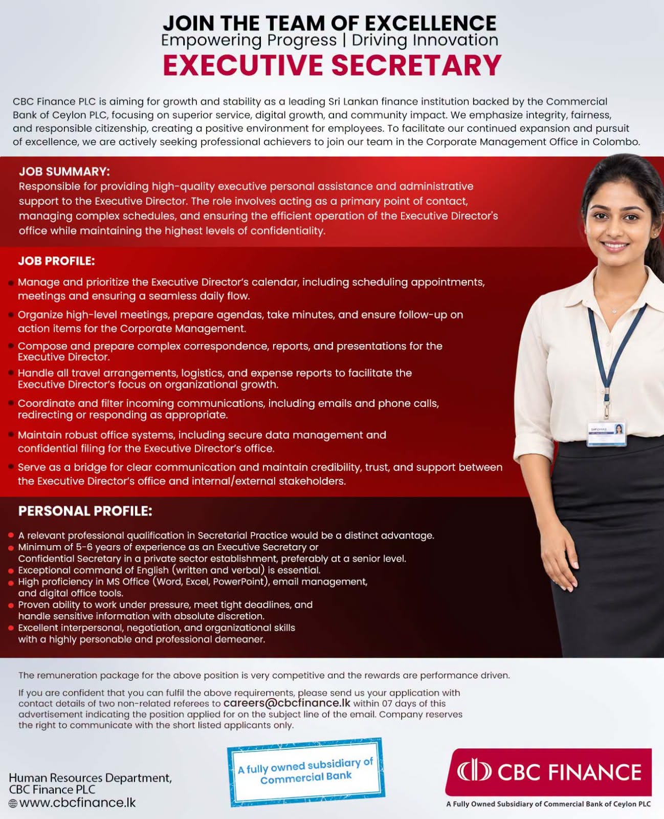 Executive Secretary - CBC Finance Ltd