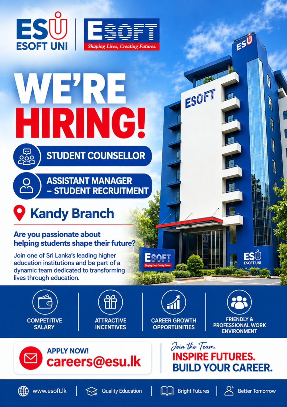 Student Counsellor, Assistant Manager - Esoft Metro Campus