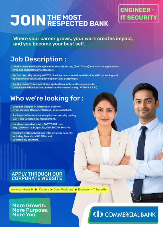 Engineer - Commercial Bank of Ceylon PLC
