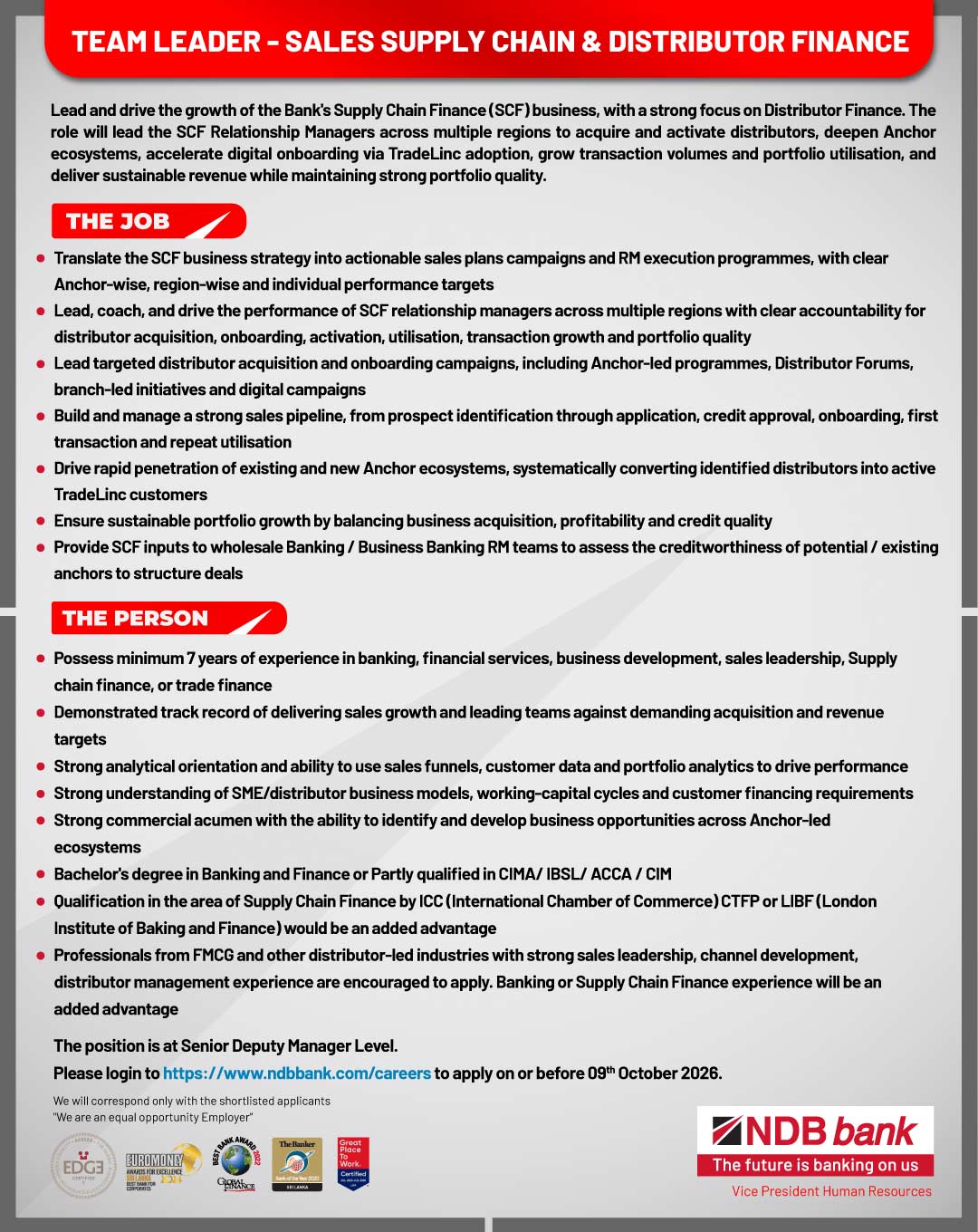 Team Leader - National Development Bank
