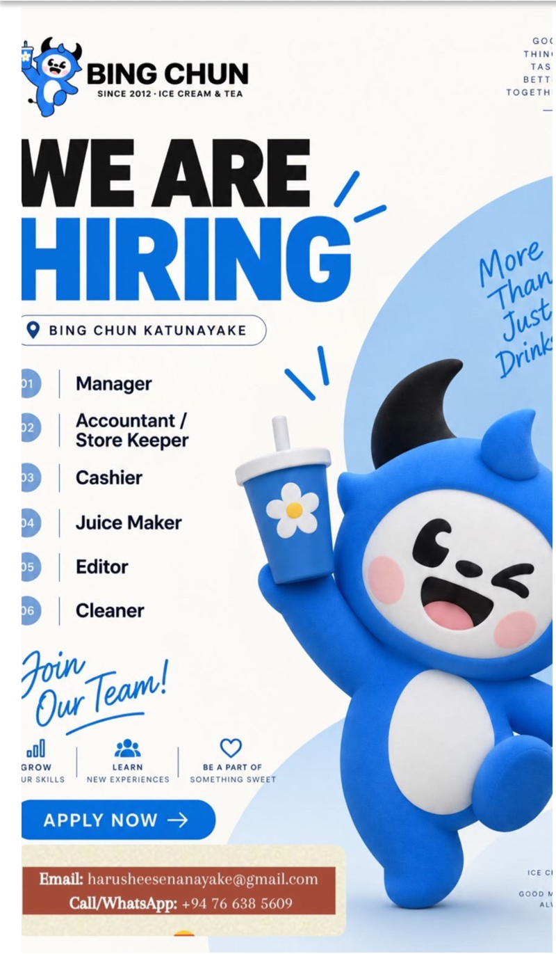 Manager, Accountant, Cashier - Bing Chun