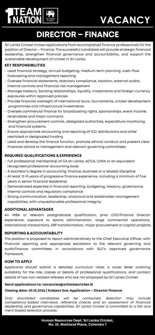 Director - Sri Lanka Cricket