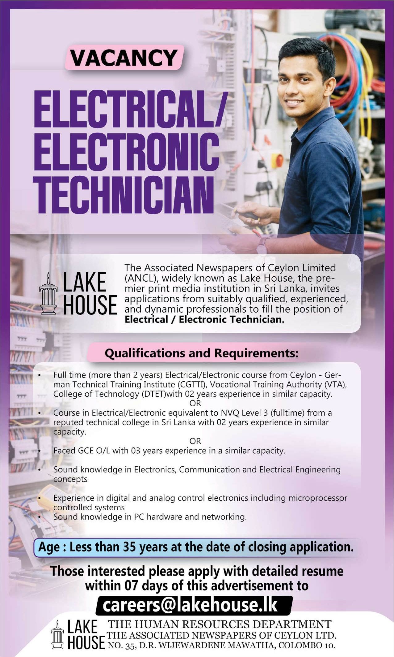 Electrical and Electronic Technician - Lake House